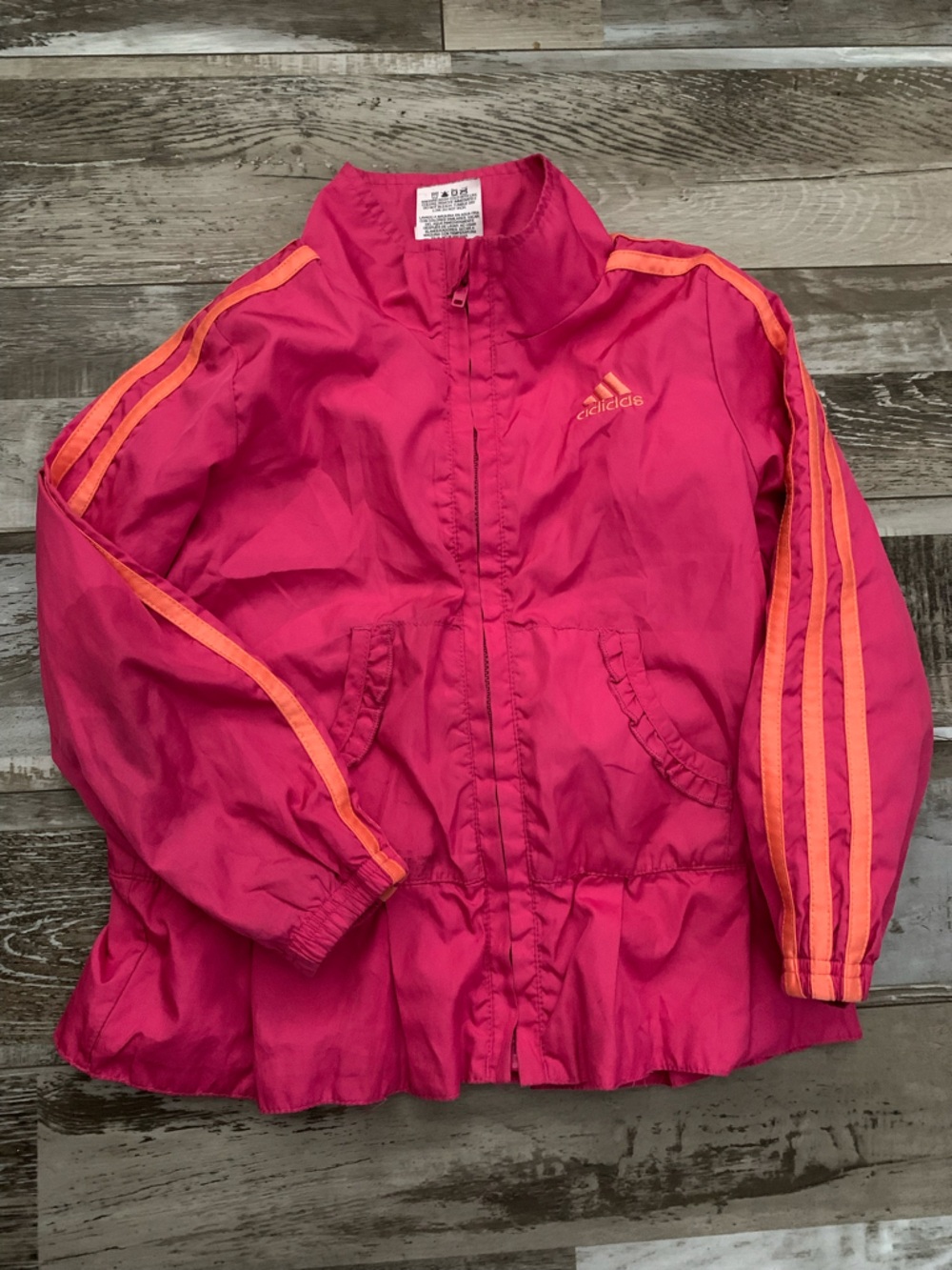 adidas Pink and Orange Girls' Athletic Windbreaker